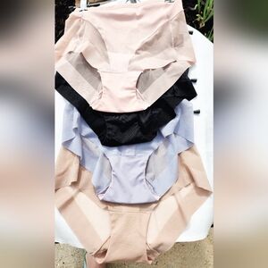 NEW 4PC HIGH WAIST NEW NYLON TUMMY CONTROL BREATHABLE PANTIES